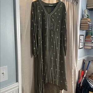 Olive Green High Low Dress